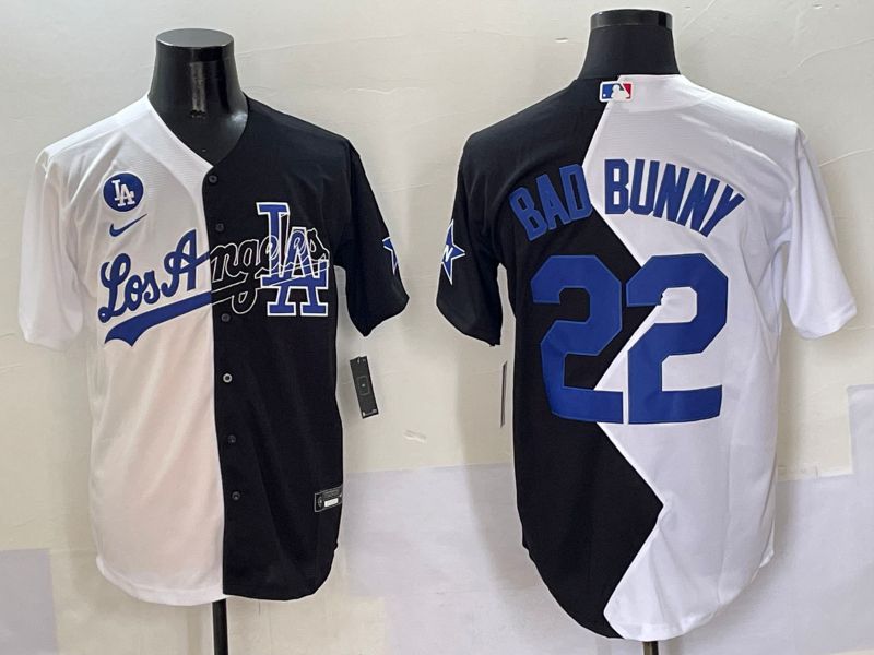 Men Los Angeles Dodgers #22 Bad bunny Black White Game Nike 2025 MLB Jersey style 1